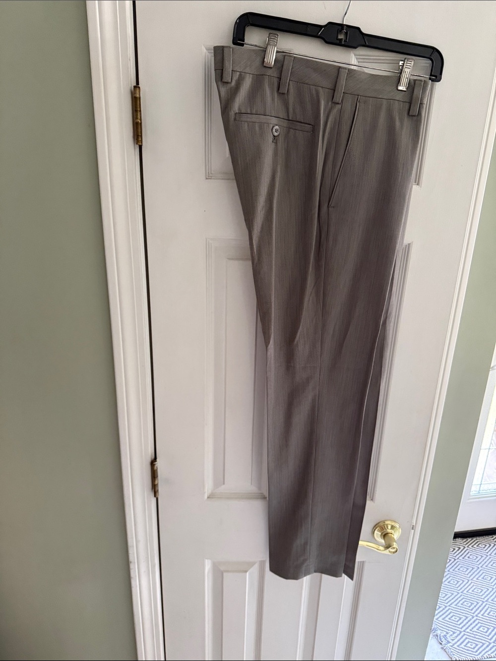 Louis Raphael Men's Light Gray Dress Pants - Flat Front